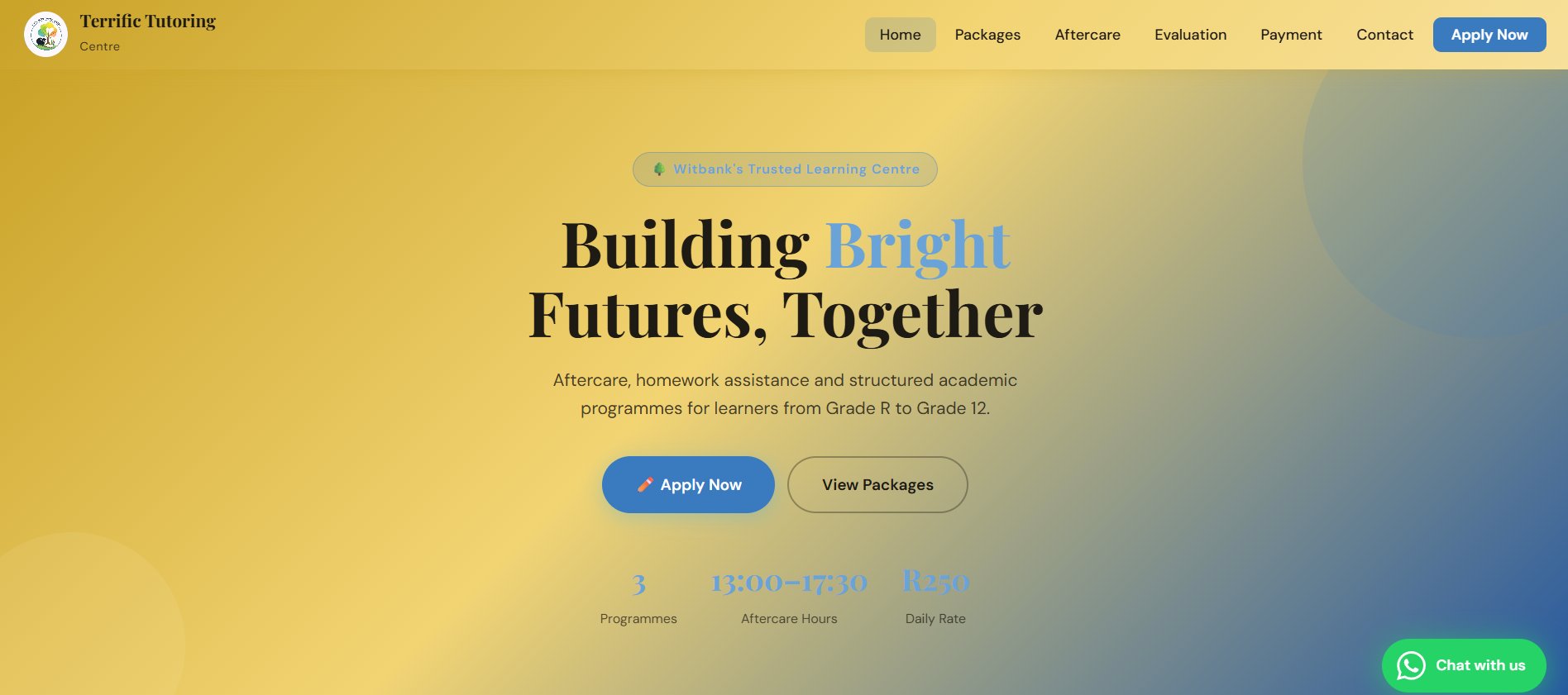 Terrific Tutoring Centre website